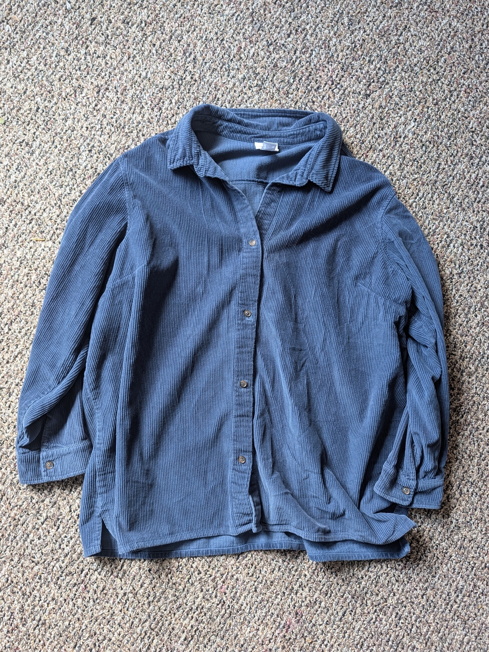 Vermont Country Store Women's Blue Corduroy Button-Up Shacket